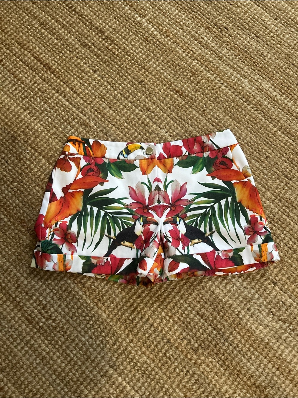 Ted Baker White and Pink Floral Lined Shorts